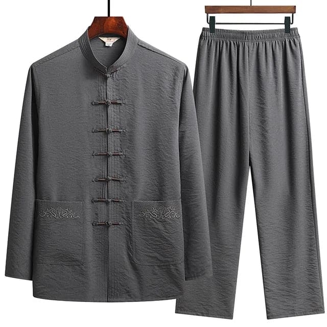 Co-Ord Set - Damen Eastern Langarm Leinen Zweiteiliges Set
