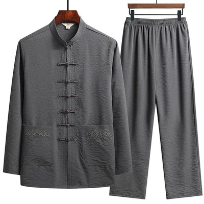 Co-Ord Set - Damen Eastern Langarm Leinen Zweiteiliges Set