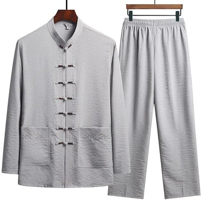 Co-Ord Set - Damen Eastern Langarm Leinen Zweiteiliges Set