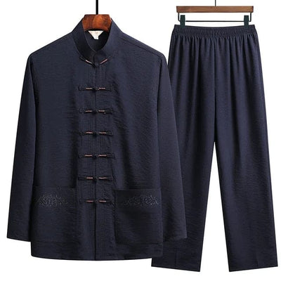 Co-Ord Set - Damen Eastern Langarm Leinen Zweiteiliges Set