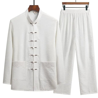Co-Ord Set - Damen Eastern Langarm Leinen Zweiteiliges Set