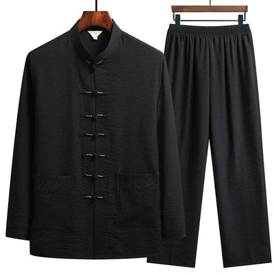 Co-Ord Set - Damen Eastern Langarm Leinen Zweiteiliges Set
