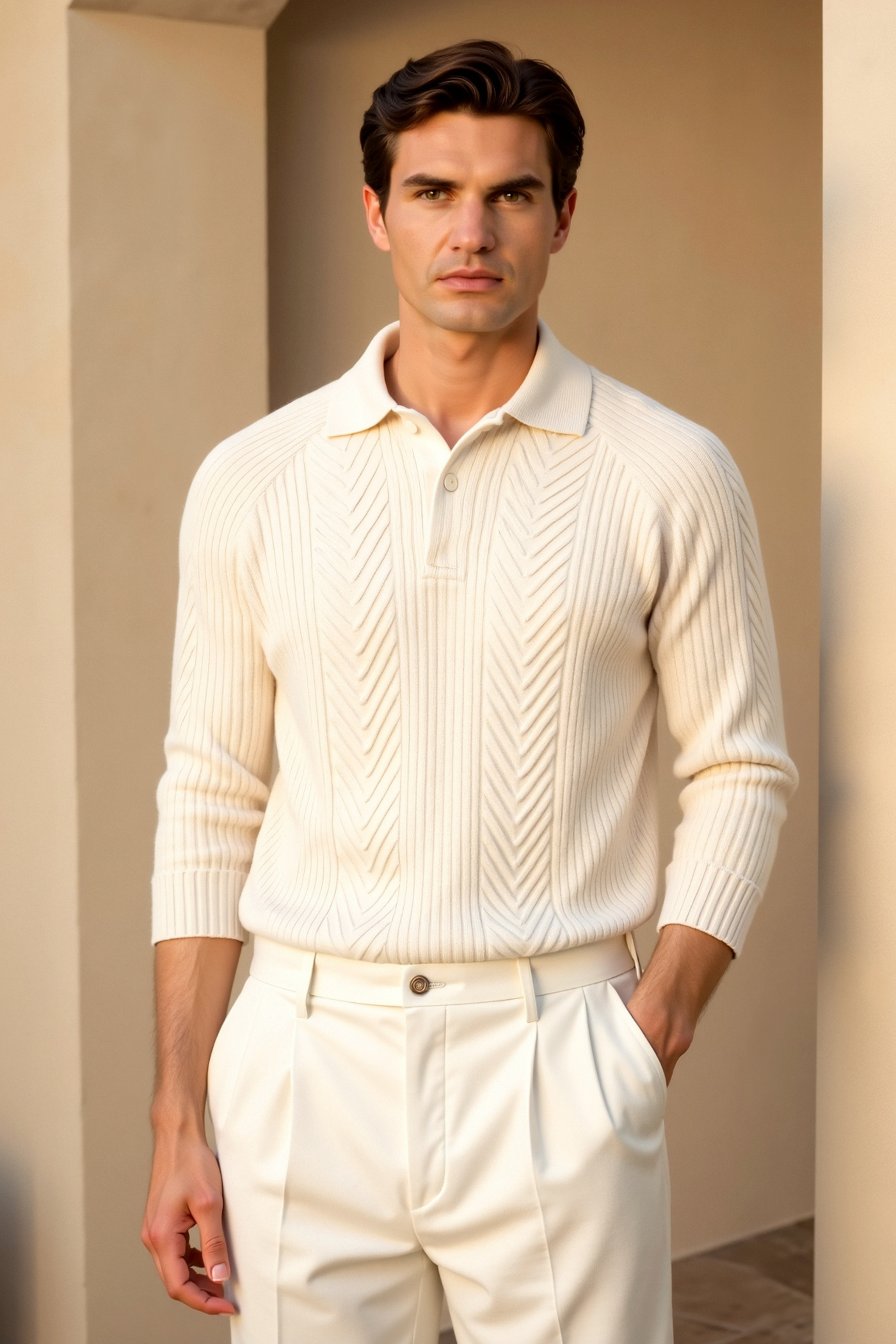Strickpullover – mit Kragen – Pullover – Polo-Pullover – Herrenpullover