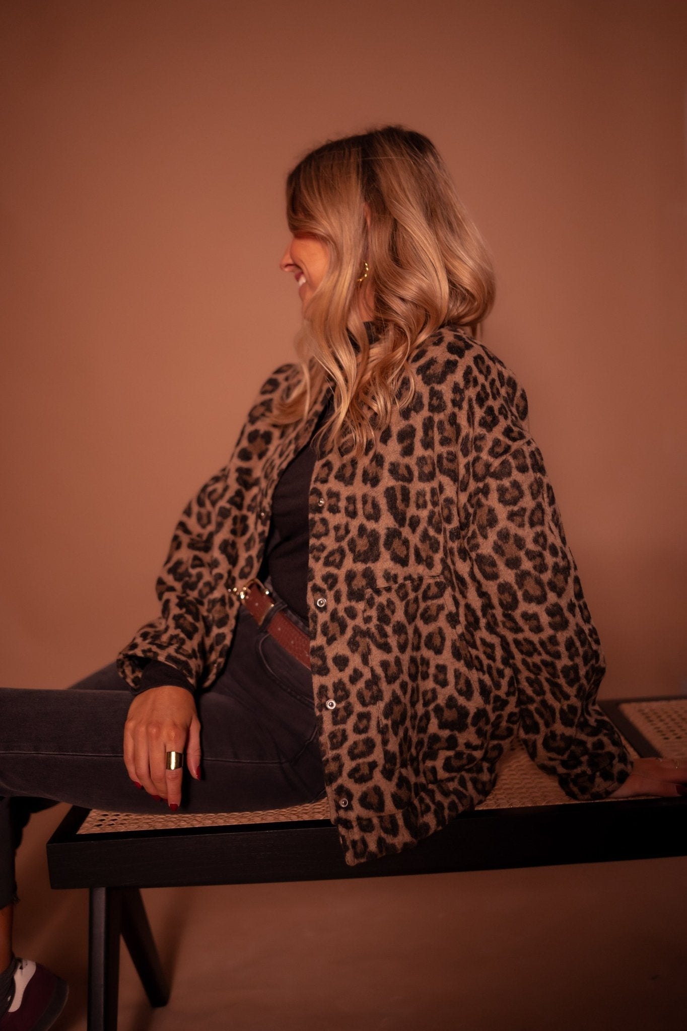Leopardenjacke - Übergroße Bomberjacke für Frauen mit Leopardenprint