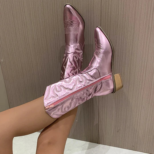 Cowgirl-Stiefel – Western – Blockabsatz – Cowboystiefel – Damenstiefel