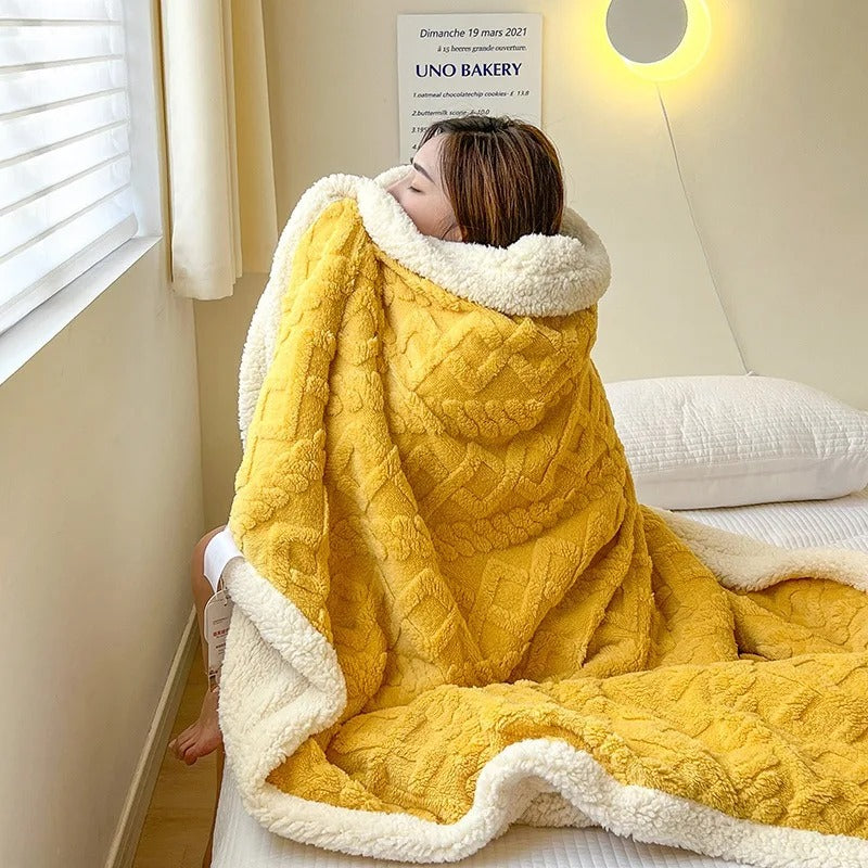 Gemütliche Sherpa-Decke – Flauschig – Winter – Plüschdecke – Fleecedecke