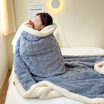 Gemütliche Sherpa-Decke – Flauschig – Winter – Plüschdecke – Fleecedecke