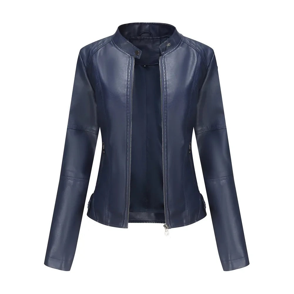 Lederjacke – Slim Fit – Reißverschluss – Kunstlederjacke – Damenjacke