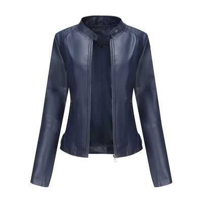 Lederjacke – Slim Fit – Reißverschluss – Kunstlederjacke – Damenjacke