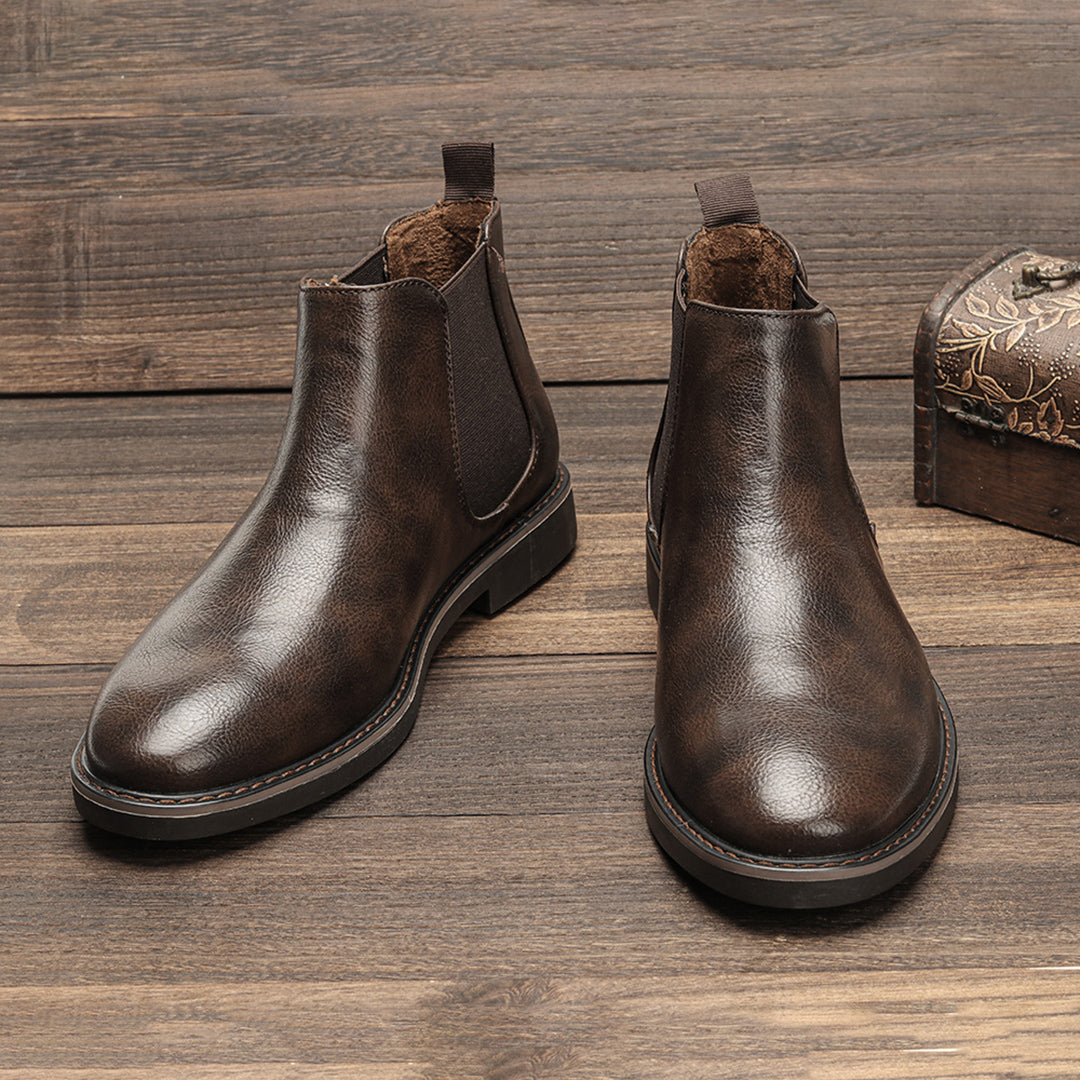 Chelsea Boots - Herren Slip-On Ankle Lederstiefel