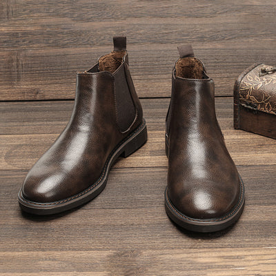 Chelsea Boots - Herren Slip-On Ankle Lederstiefel