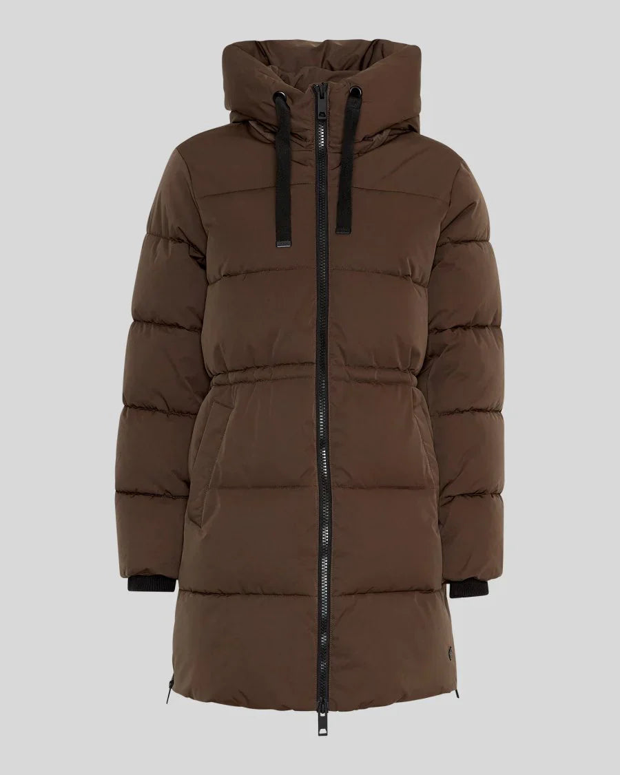 Damen-Daunenjacke – mit Kapuze – mittellang – Pufferjacke – Wintermantel für Frauen