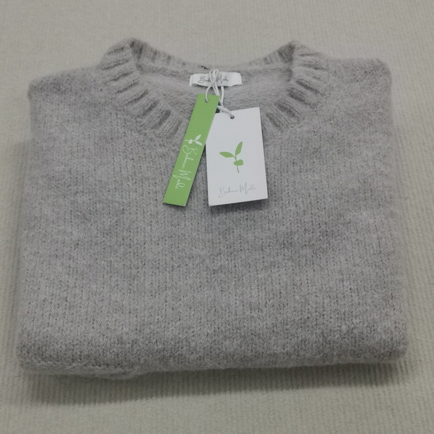 Übergroßer Pullover - Hellgrauer Damen Pullover in lockerer Passform aus grobem Strick