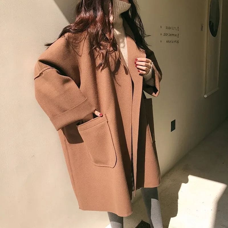 Trenchcoatigan – aus Wolle – Oversized – Trenchcoat – Damen-Coatigan