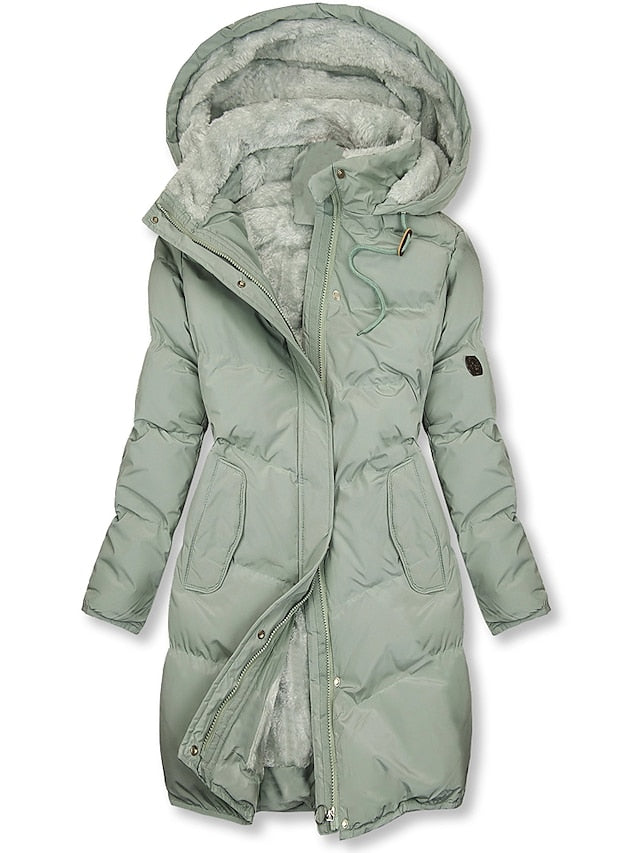 Pufferjacke | Mit Kapuze | Lang | Steppjacke | Winterjacke für Damen