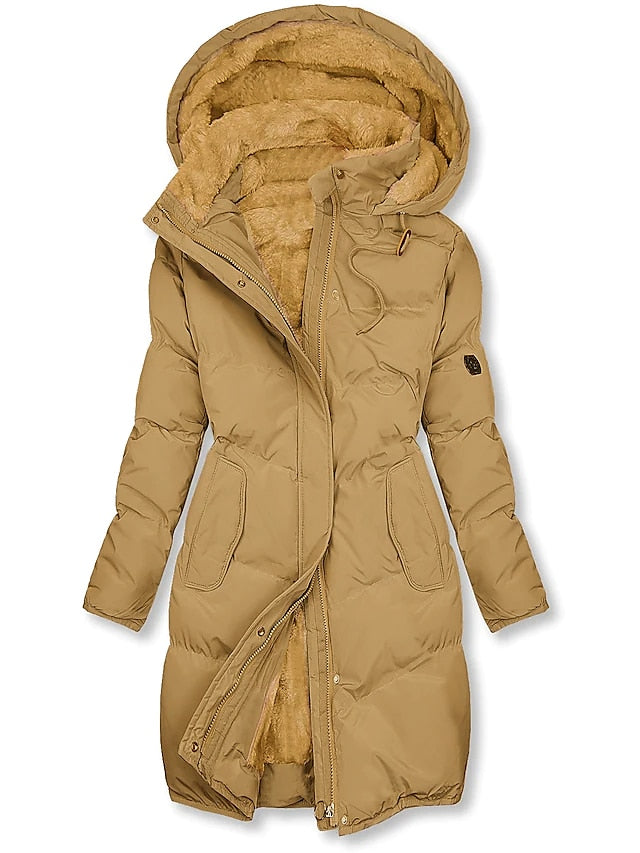Pufferjacke | Mit Kapuze | Lang | Steppjacke | Winterjacke für Damen
