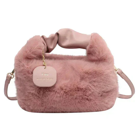 Pelztasche | Klein | Langer Riemen | Flauschige Tasche | Handtasche aus Kunstfell