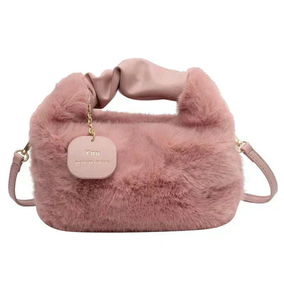 Pelztasche | Klein | Langer Riemen | Flauschige Tasche | Handtasche aus Kunstfell