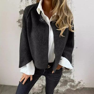 Cape-Mantel | Weite Ärmel | Aus Wolle | Cape-Strickjacke | Damenjacke