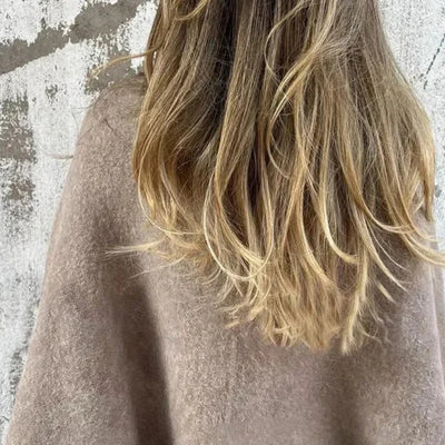 Cape-Mantel | Weite Ärmel | Aus Wolle | Cape-Strickjacke | Damenjacke