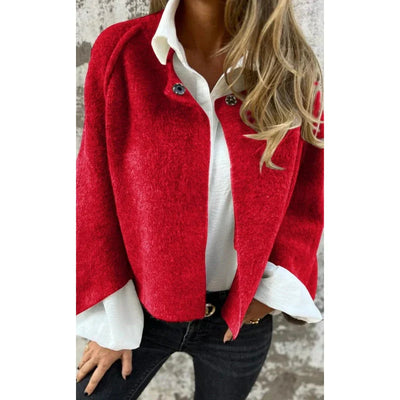 Cape-Mantel | Weite Ärmel | Aus Wolle | Cape-Strickjacke | Damenjacke