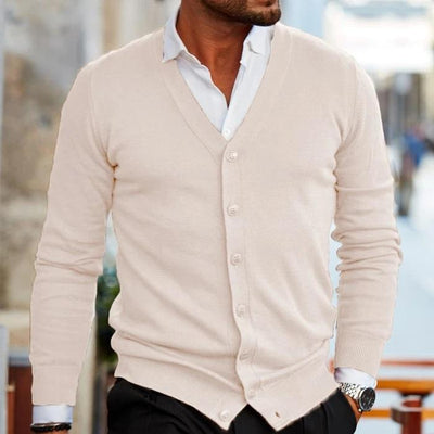 Herren-Strickjacke – Leicht – Mit Knöpfen – Gestrickte Strickjacke – Herren-Strickmode