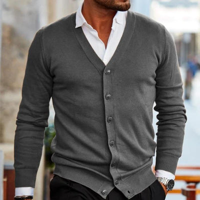 Herren-Strickjacke – Leicht – Mit Knöpfen – Gestrickte Strickjacke – Herren-Strickmode