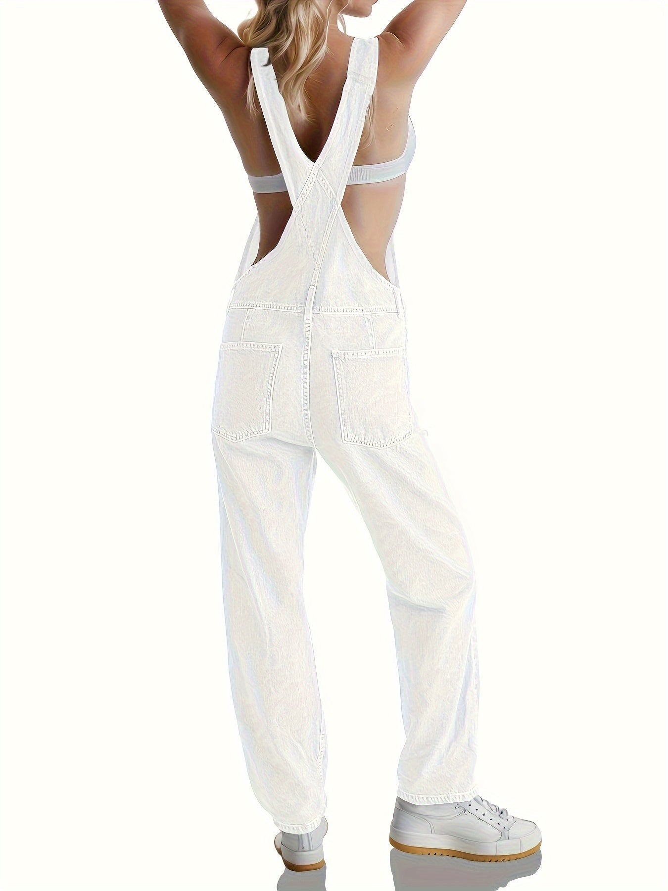 Latzhose - Loose Fit - Straight Leg - Denim Dungarees - Jumpsuit Denim für Frauen