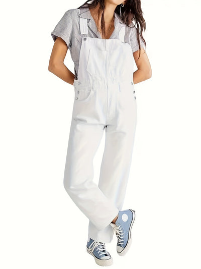 Latzhose - Loose Fit - Straight Leg - Denim Dungarees - Jumpsuit Denim für Frauen