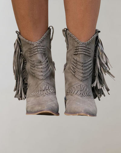 Westernstiefel | Knöchelhoch | Quasten | Cowboystiefel | Cowgirlstiefel