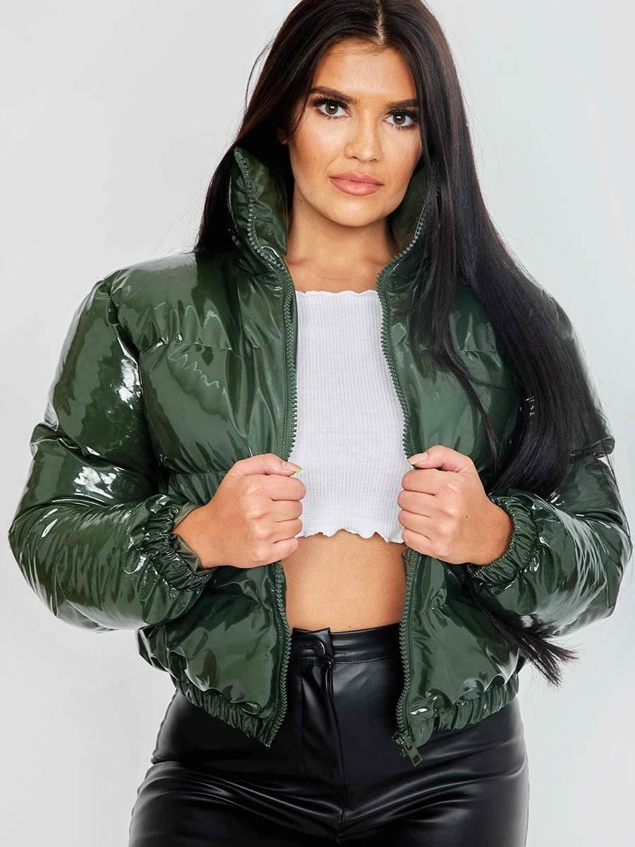 Gekürzte Kapuzenjacke - Kurz - Zip-Up - Winterjacke - Damen Kapuzenjacke