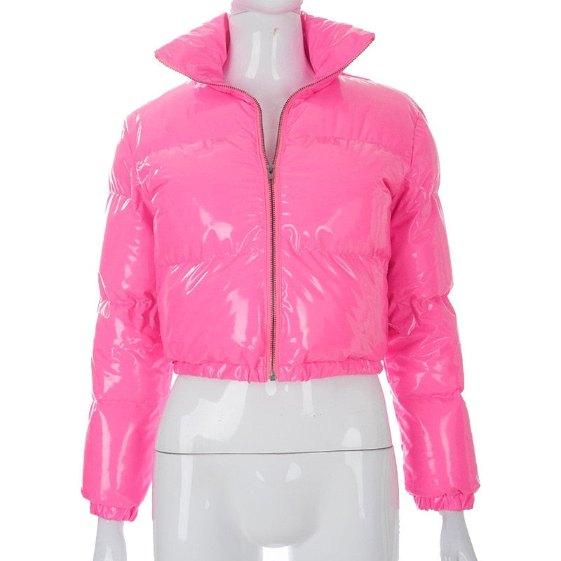 Gekürzte Kapuzenjacke - Kurz - Zip-Up - Winterjacke - Damen Kapuzenjacke