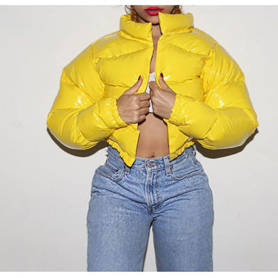 Gekürzte Kapuzenjacke - Kurz - Zip-Up - Winterjacke - Damen Kapuzenjacke