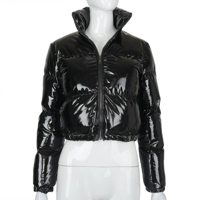 Gekürzte Kapuzenjacke - Kurz - Zip-Up - Winterjacke - Damen Kapuzenjacke