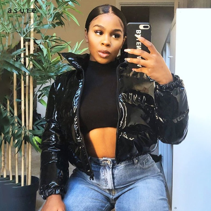 Gekürzte Kapuzenjacke - Kurz - Zip-Up - Winterjacke - Damen Kapuzenjacke