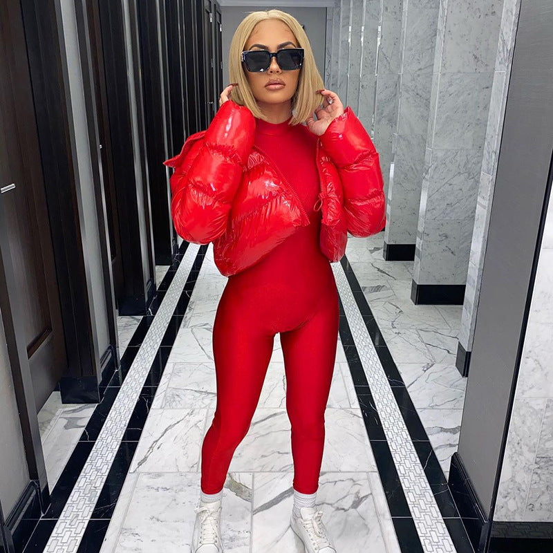 Gekürzte Kapuzenjacke - Kurz - Zip-Up - Winterjacke - Damen Kapuzenjacke