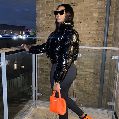 Gekürzte Kapuzenjacke - Kurz - Zip-Up - Winterjacke - Damen Kapuzenjacke