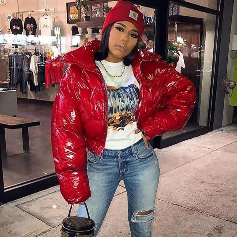 Gekürzte Kapuzenjacke - Kurz - Zip-Up - Winterjacke - Damen Kapuzenjacke