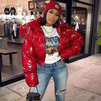 Gekürzte Kapuzenjacke - Kurz - Zip-Up - Winterjacke - Damen Kapuzenjacke