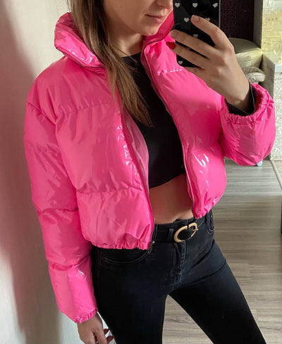 Gekürzte Kapuzenjacke - Kurz - Zip-Up - Winterjacke - Damen Kapuzenjacke