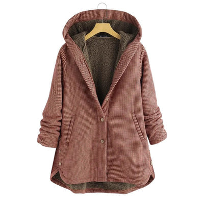 Winterjacke | Mit Kapuze | Oversized | Mit Sherpa gefüttert | Wintermantel für Frauen