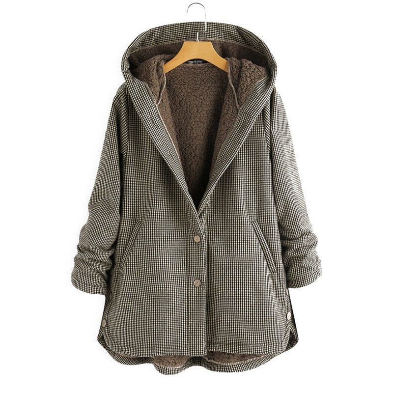 Winterjacke | Mit Kapuze | Oversized | Mit Sherpa gefüttert | Wintermantel für Frauen