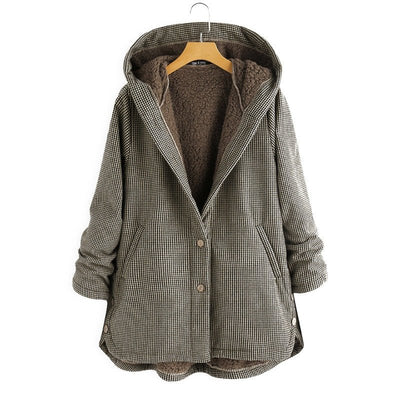 Winterjacke | Mit Kapuze | Oversized | Mit Sherpa gefüttert | Wintermantel für Frauen