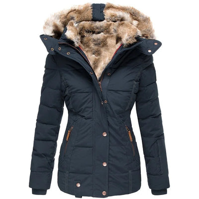 Winterjacke – Wintermantel für Damen mit Kapuze und Fellfutter