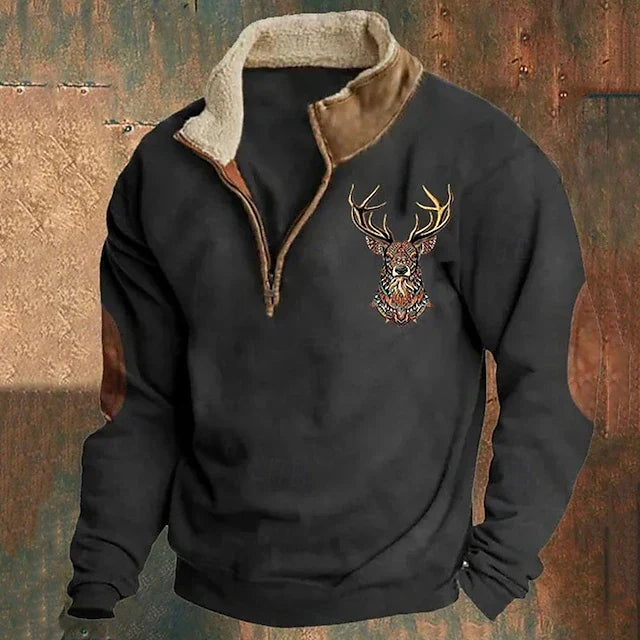 Fleece-Pullover – Warmer Fleece-Pullover mit halbem Reißverschluss für Männer für den Winter