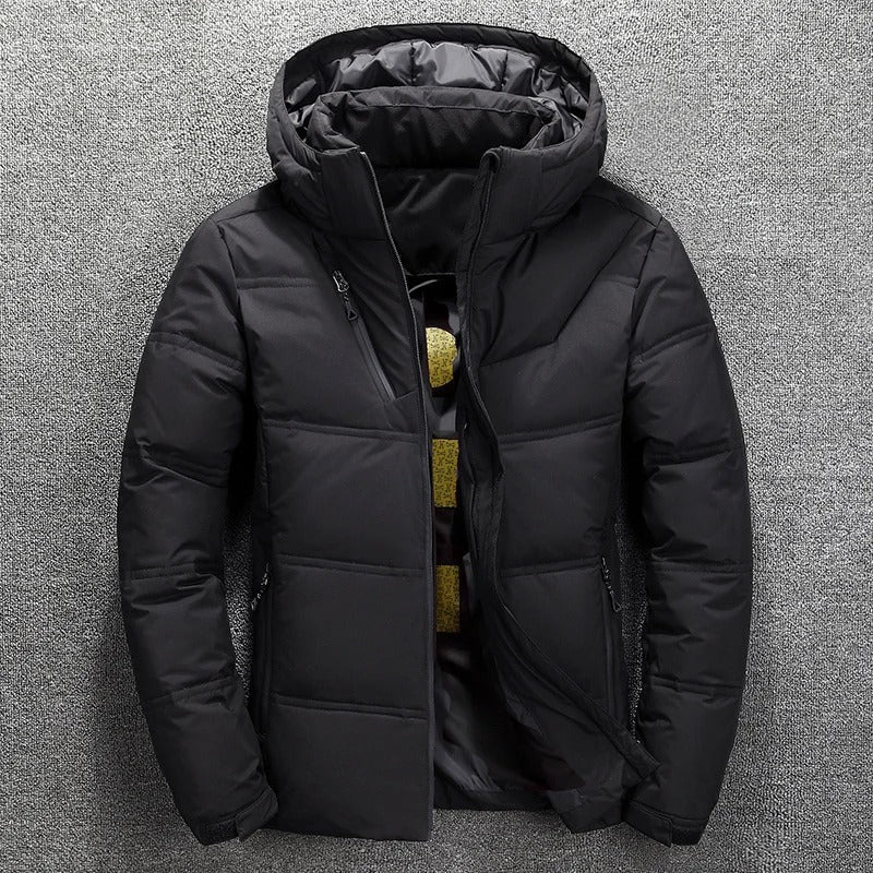 Herren-Pufferjacke – mit Kapuze – wattiert – Daunenjacke – Winterjacke