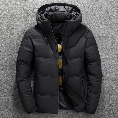 Herren-Pufferjacke – mit Kapuze – wattiert – Daunenjacke – Winterjacke