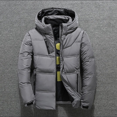 Herren-Pufferjacke – mit Kapuze – wattiert – Daunenjacke – Winterjacke