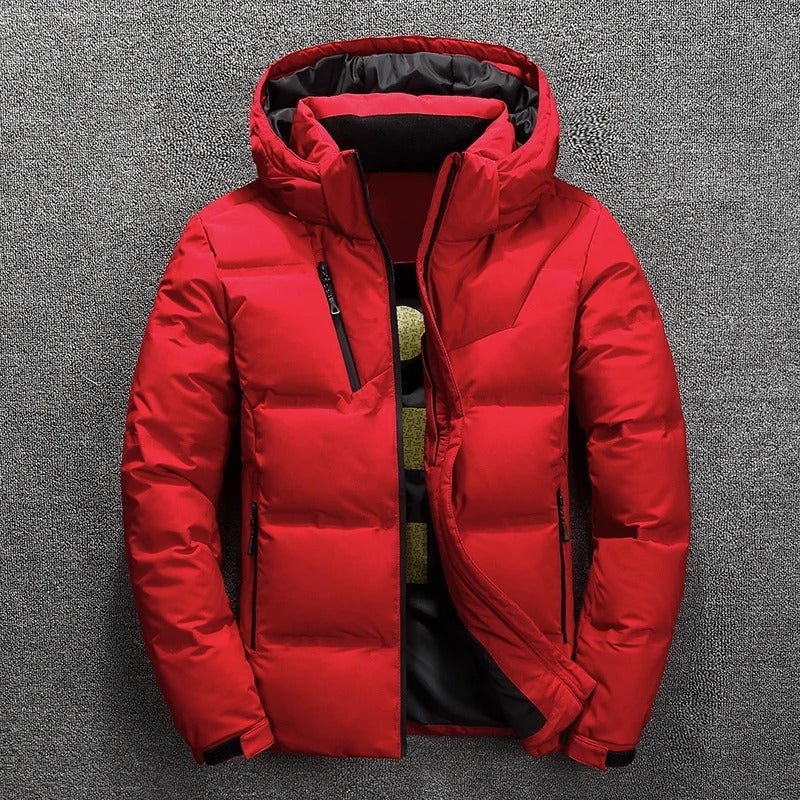 Herren-Pufferjacke – mit Kapuze – wattiert – Daunenjacke – Winterjacke