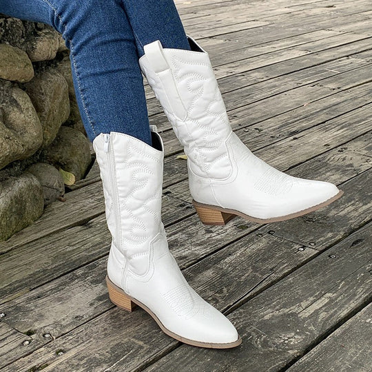Cowgirl-Stiefel – Western – Blockabsatz – Cowboystiefel – Damenstiefel